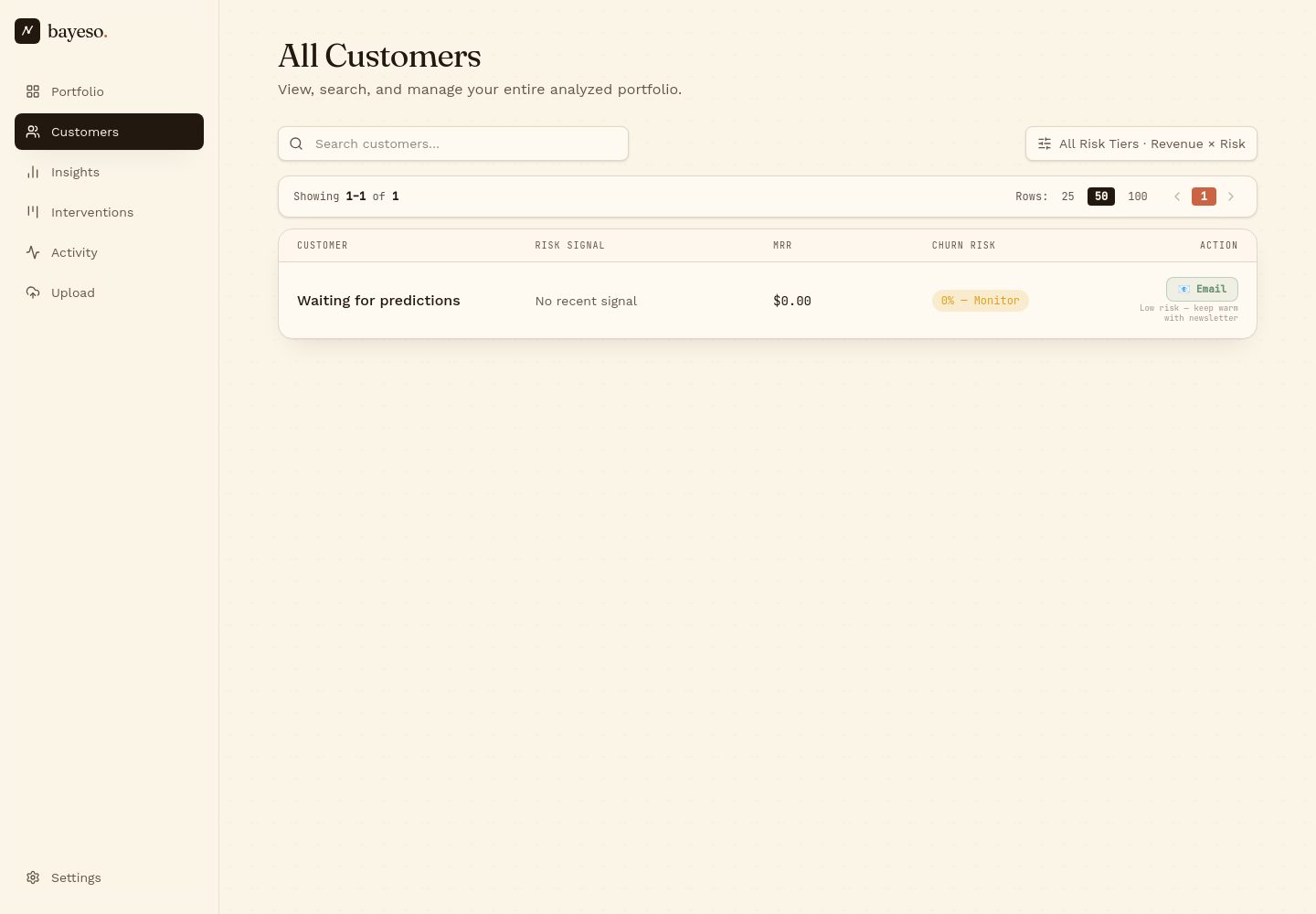 Bayeso /customers