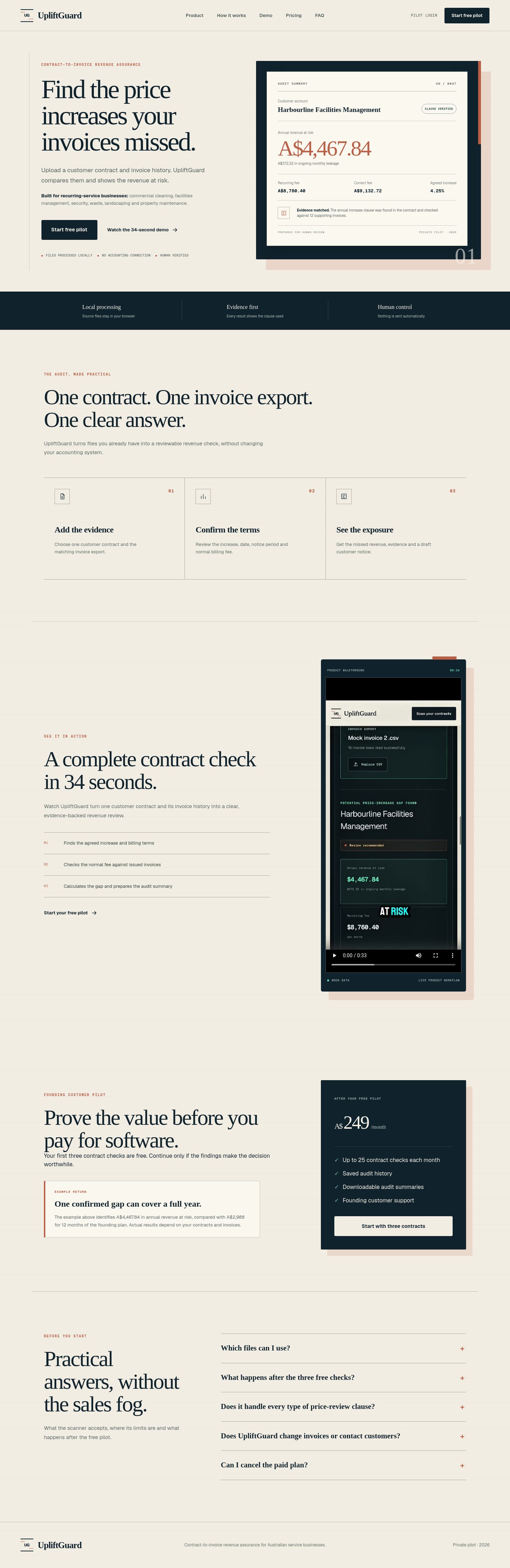 UpliftGuard desktop full page